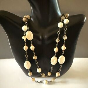 Silpada Mother of Pearl Crystal Necklace 36 Inches N1504